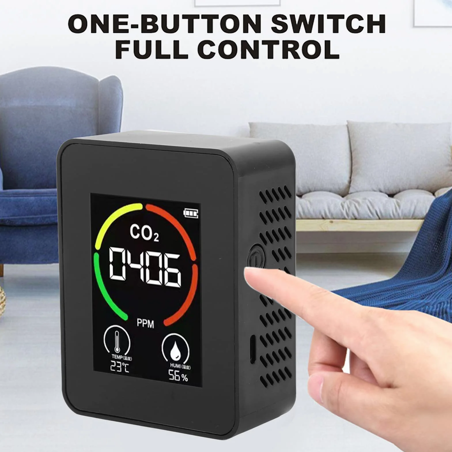 Czujnik CO2 Monitor jakości powietrza z czujnikiem TVOC Monitor w czasie rzeczywistym, łatwy odczyt do domu