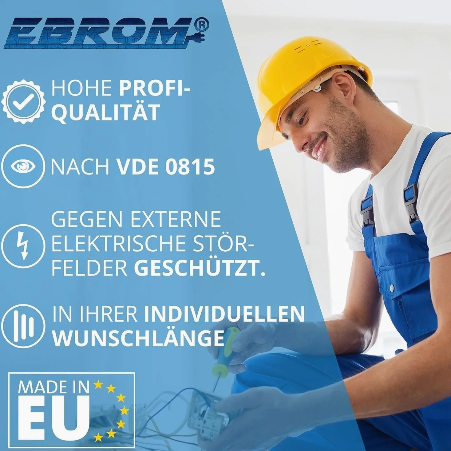 EBROM Przewód telekcyjny, kabel telefoniczny, transmisja danych J-Y (St) Y 6 x 2 x 0,8 mm, ekranowany – towar sprzedawany na metry z dokładnością do metra – wybór w odstępach 1 metra do 150 m, dostępne długości patrz wybór poniżej