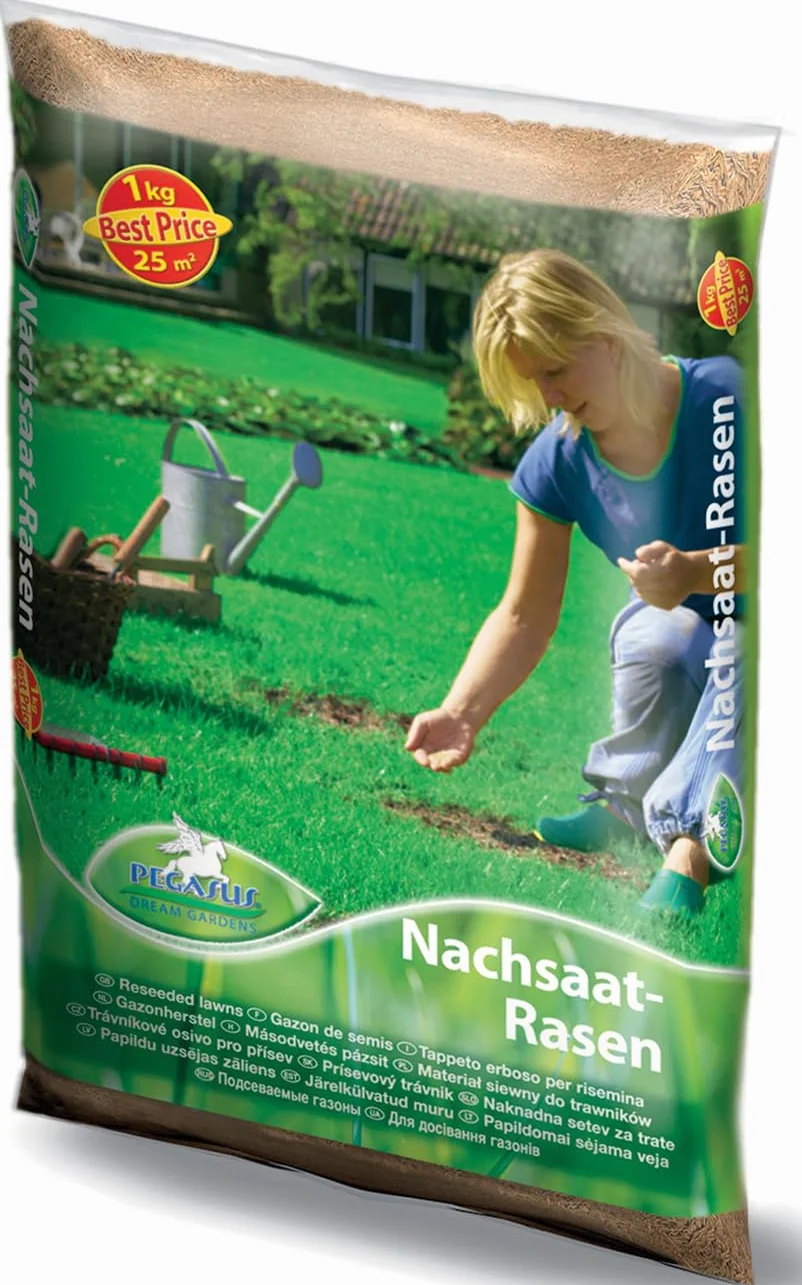 Pegasus Nasiona trawnika, 1 kg, 25 m², 622258 – turbo dosiew trawnika, mieszanka naprawcza, szybko kiełkujący, gęsty wzrost