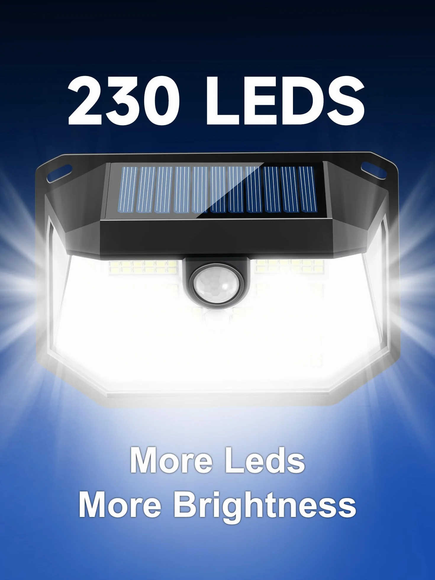 Lampa solarna zewnętrzna [2 sztuki], [230 diod LED + 3 tryby + 300° superjasna] Lampa solarna ogrodowa, 2200 mAh IP65