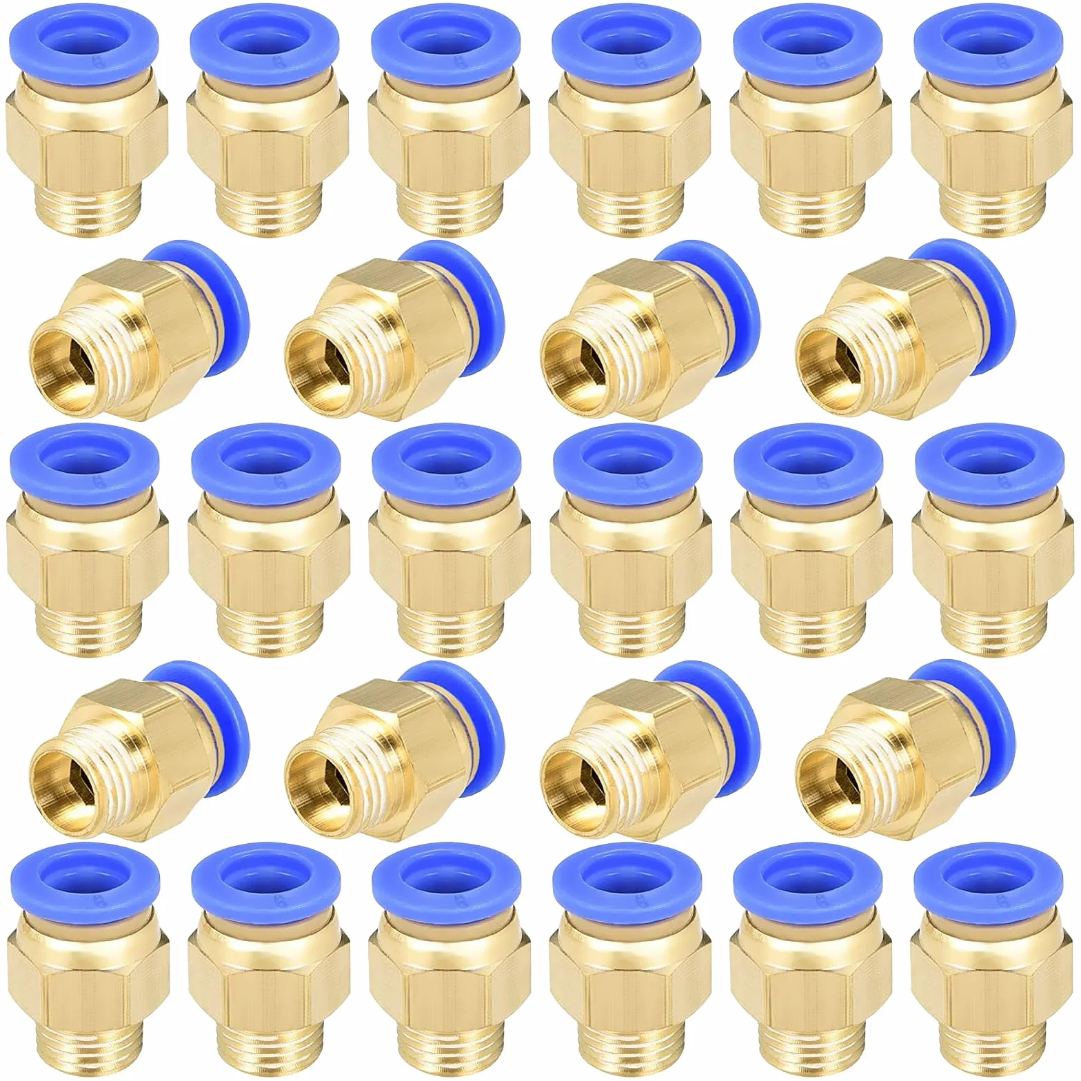 30 sztuk złączy pneumatycznych 6 mm G1/8" BSP gwint zewnętrzny szybkozłączka mosiężna prosta złączka pneumatyczna do urządzeń automatyki tchawicy