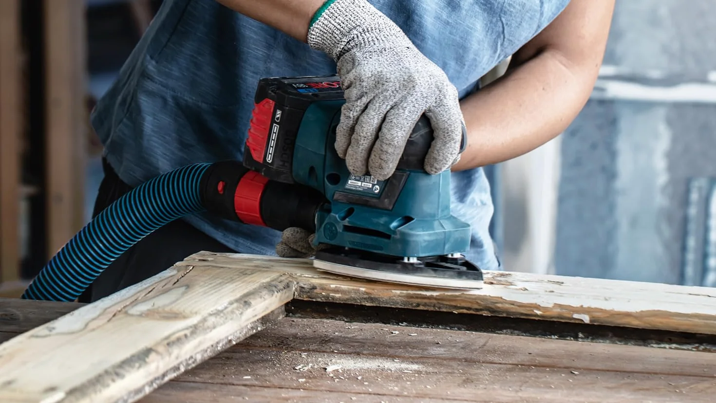 Bosch 50x Papiery ścierne EXPERT C470 z 7 otworami (do Farba na drewnie, Twarde drewno, Ø 100x150 mm, Ziarnistość 80, Professional Akcesoria Szlifierka wielofunkcyjna)