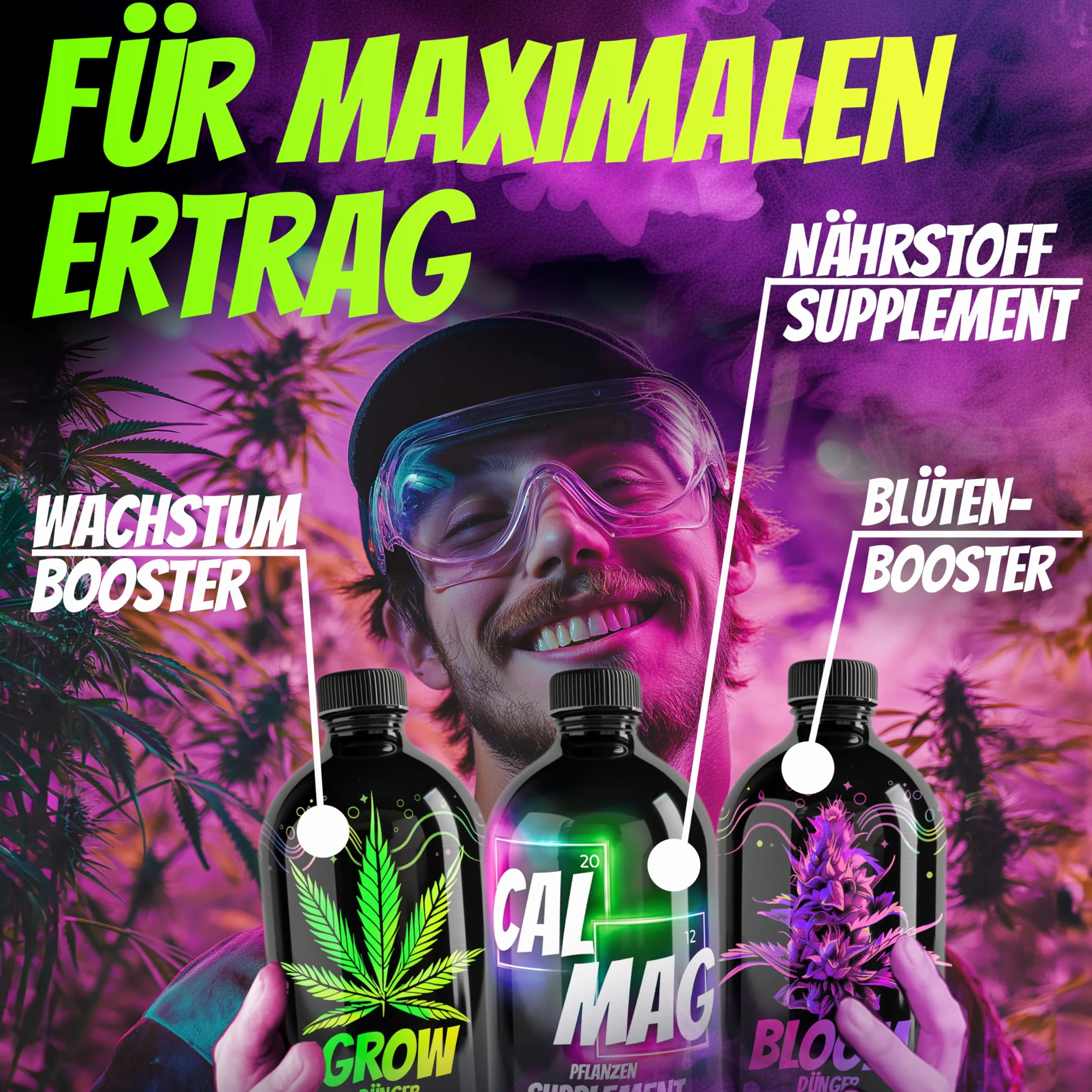 Homegrow24 Cannabis Trio Zestaw nawozów 3 x 500 ml