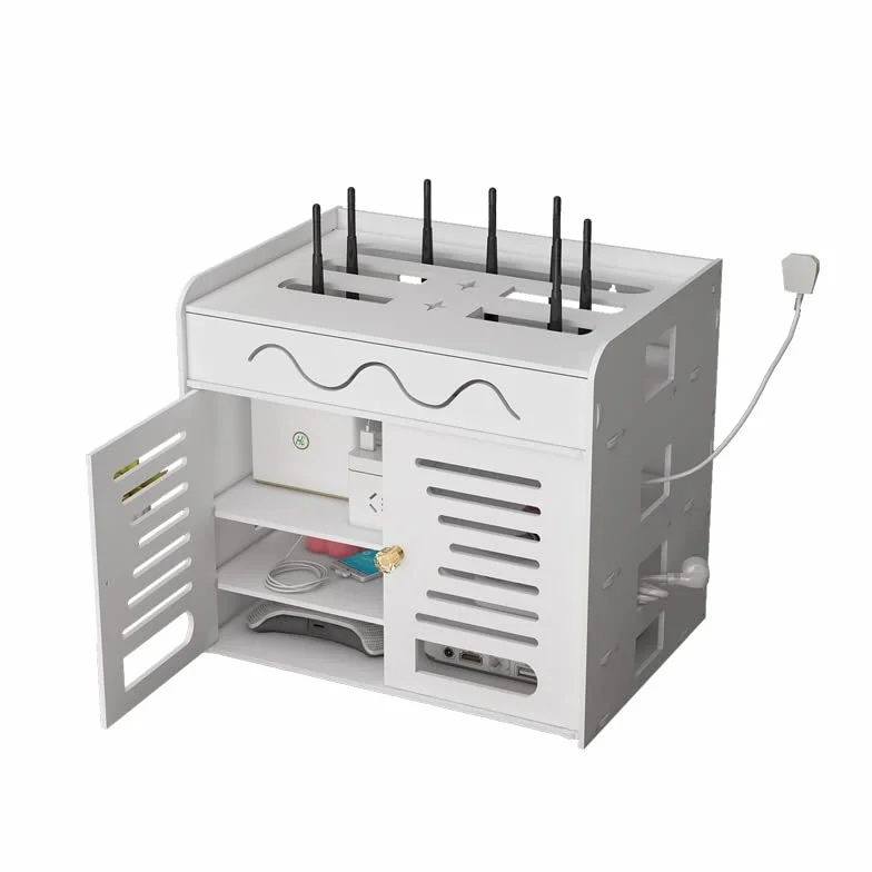 pudełko do porządkowania kabli Bezprzewodowy router Wi-Fi Schowek Panel Półka Ścienna Wisząca/Na biurku Wtyczka Uchwyt na tablicę Organizator do przechowywania kabli organizacja kabli