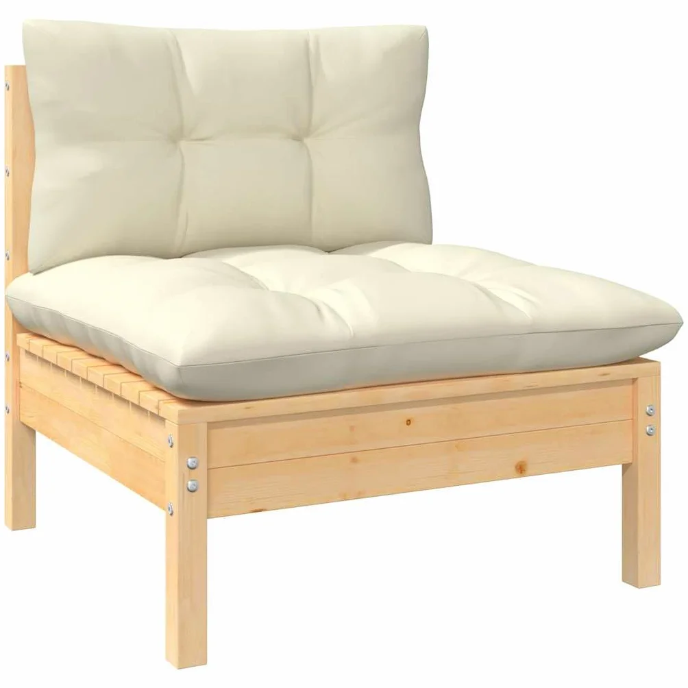 vidaXL 3-osobowa sofa ogrodowa z poduszkami, drewno sosnowe