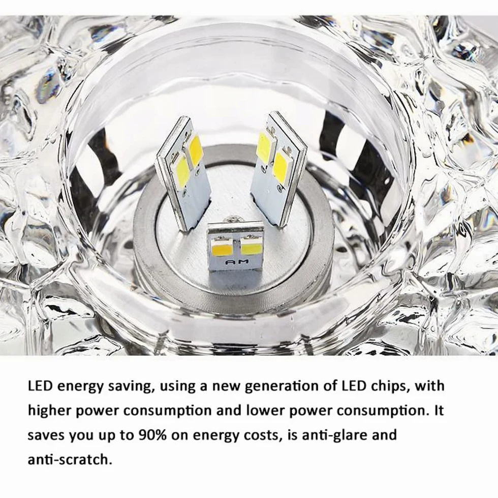 Zestaw 5 lamp LED bez kanalików, reflektory 2-3,5 cala, oświetlenie korytarza 3 W, zestaw do konwersji lampy w kształcie płytki ocznej 5 W, chromowana oprawa antyodblasko,5w-white light