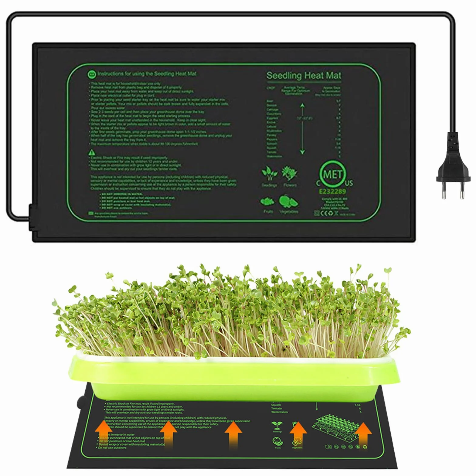LangRay Mata grzewcza do roślin 25 x 52,5 cm z termostatem
