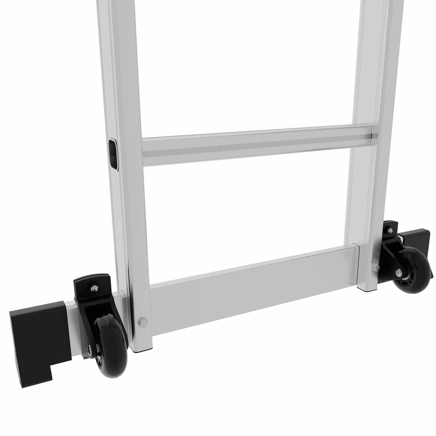 Wielofunkcyjna drabina 470 cm z aluminium, 4 x 4 m, wielofunkcyjna składana drabina z 2 płytami rusztowania i 2 rolkami, 12 stopni drabina 7 w 1, stabilna i przenośna
