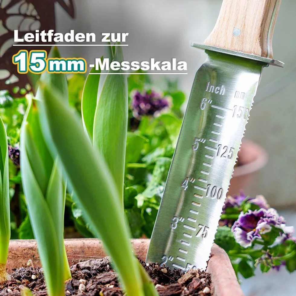 Berry&Bird Hori-Hori Gartenmesser 177.8mm gezackte Klinge Unkraut Wurzeln Gartenarbeit