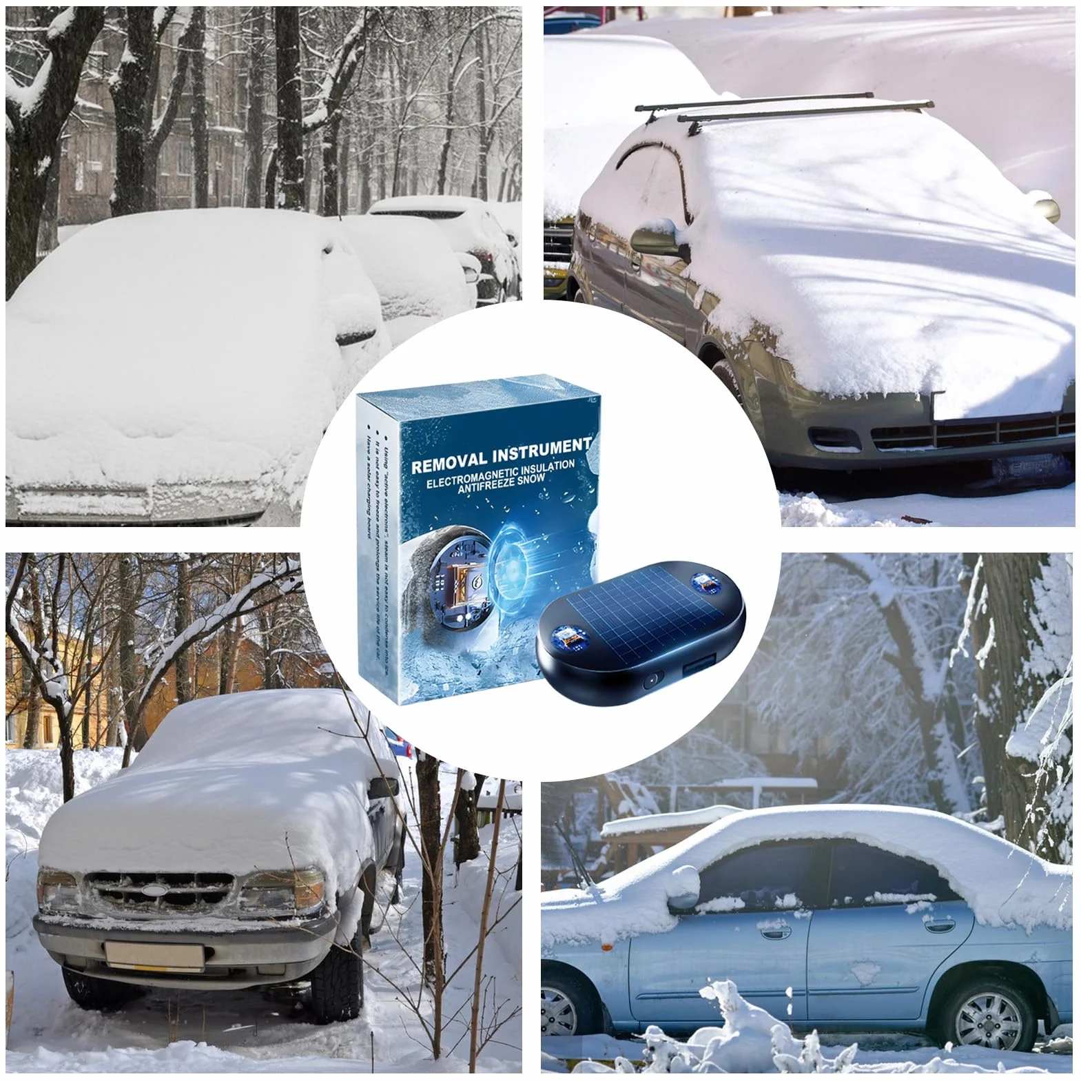 Antifreeze Device - Portable Fast Deicer Defroster Tool for Windshield Ice Removal, Electromagnetic Car Defroster with Quick Frost Melting, Automotive and RV Winterizing, Compact Home Vehicle Use
