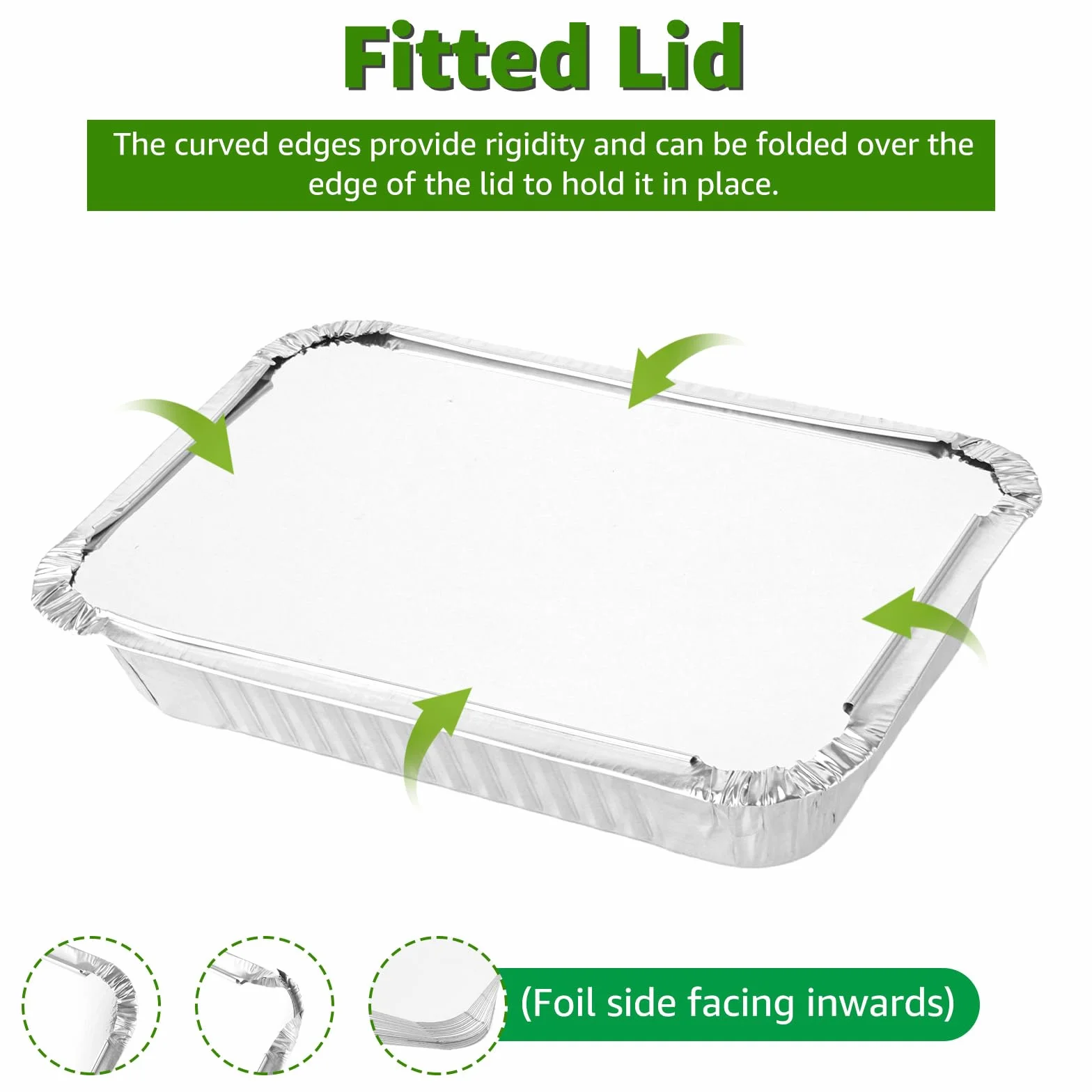 SENENQU Zestaw 75 misek aluminiowych z pokrywką 850 ml – jednorazowe miski z folii aluminiowej z pokrywką do pieczenia, smażenia, gotowania, małych pojemników – 21 x 14 cm