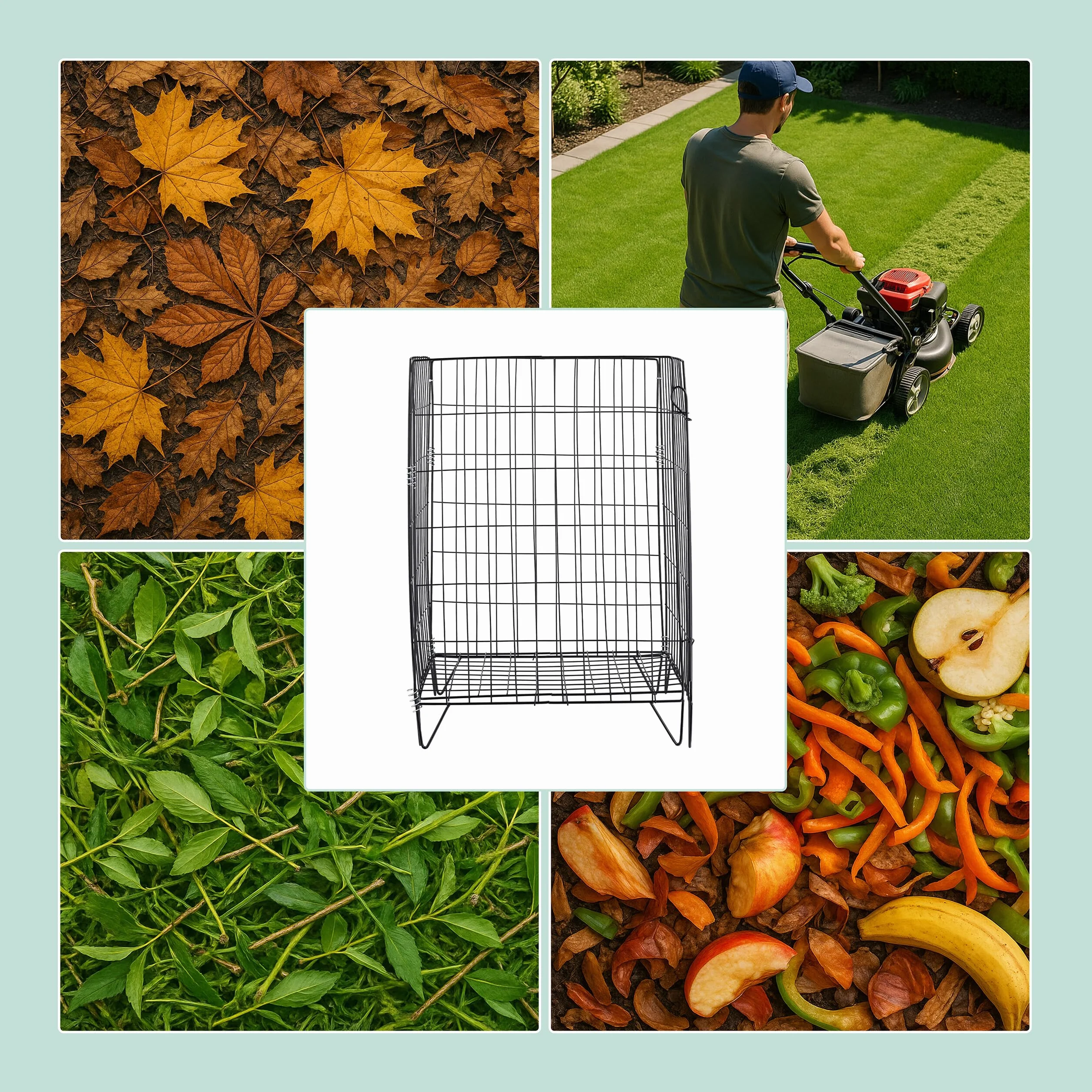 Relaxdays Kompostownik metalowy 68x46x46 cm stal czarny