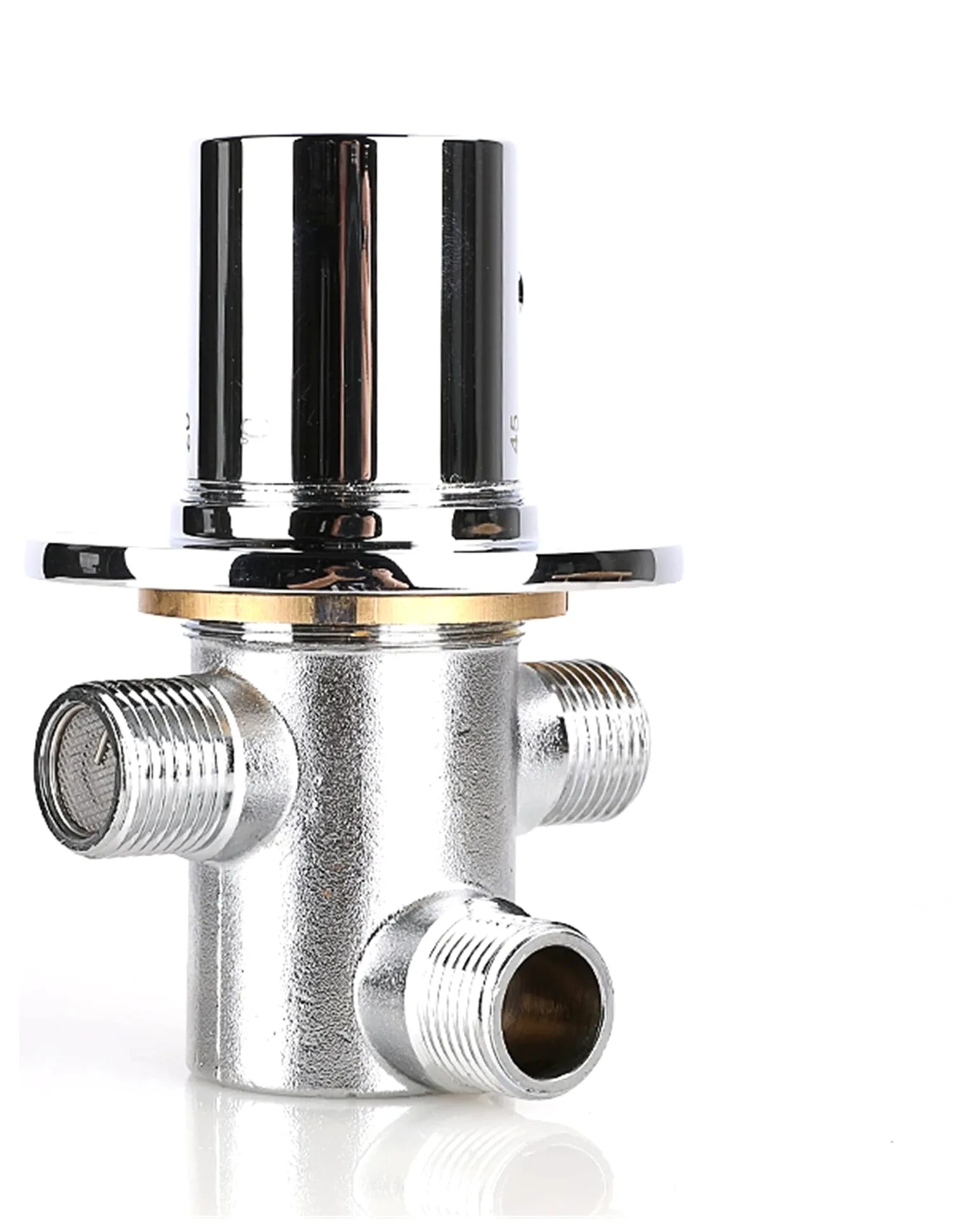 Termostatyczny zawór mieszający do systemu prysznicowego z litego mosiądzu DN15 termostat kran z regulacją temperatury wody chromowane wykończenie akcesoria do ulepszenia domu marki Jingxin