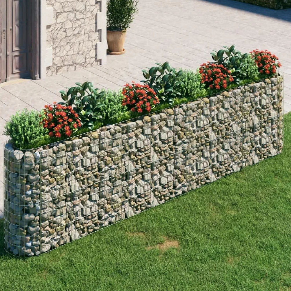 vidaXL Podwyższona donica gabionowa galwanizowane żelazo 400x50x100 cm