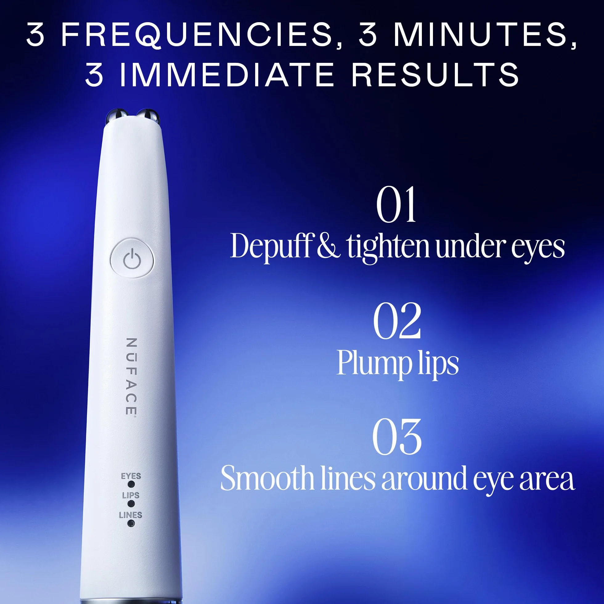 NuFACE FIX MicroWand - urządzenie mikroprądowe + aktywator serum do leczenia linii czoła, kurzych łapek, pod oczami, linii uśmiechu i pełniej wyglądających ust