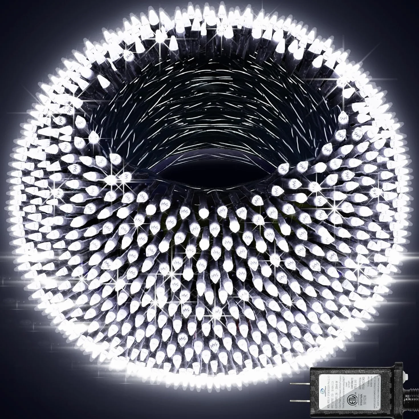 Łańcuch świetlny bożonarodzeniowy, 50M 1000Led 8 trybów świecenia, do użytku wewnątrz i na zewnątrz (white1000led)