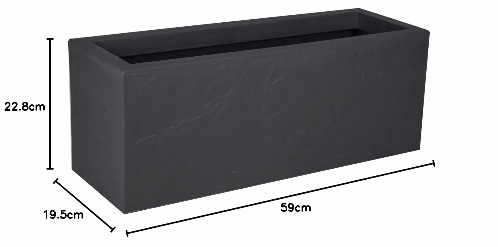Skrzynka balkonowa 25 l antracytowo-szara 59 x 19,5 x 22,8 cm Volcania'Up