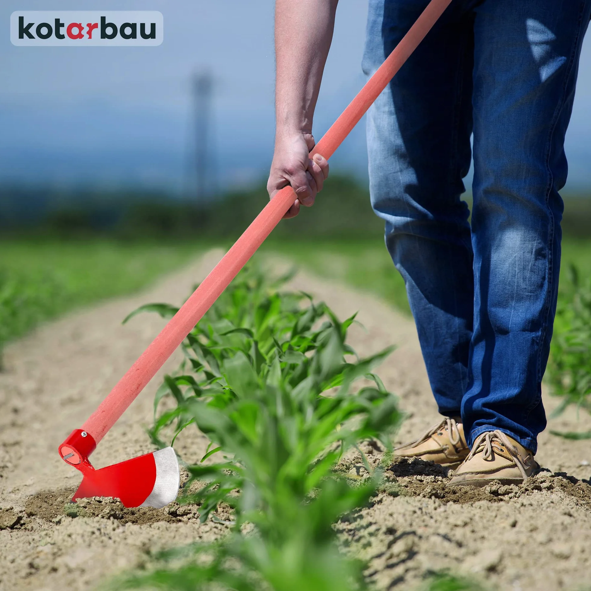 KOTARBAU Motyka do chwastów półkolista 230 x 110 mm z uchwytem 119 cm