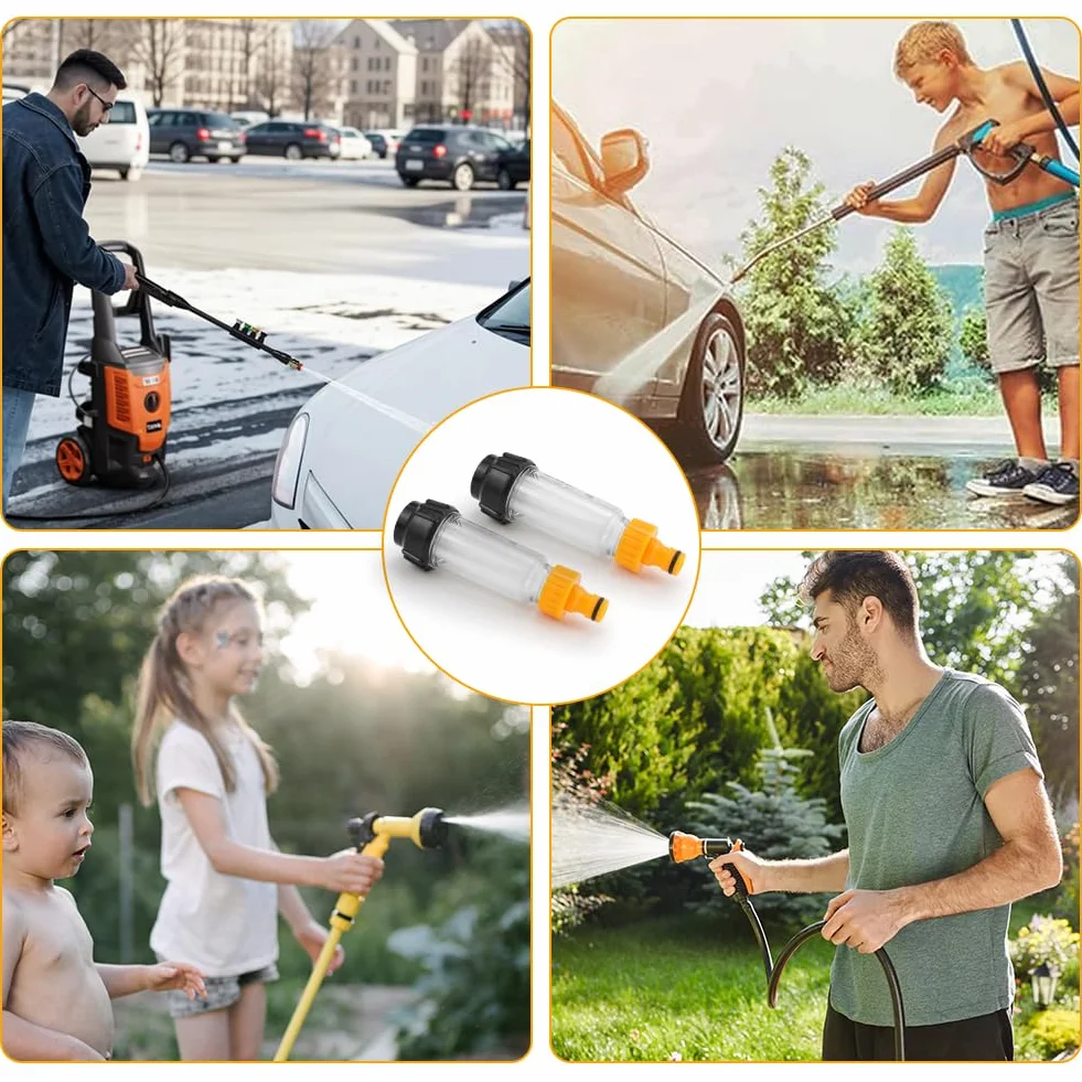 Zestaw filtrów do wody 3/4 cala z 4 wkładami i 5 adapterami do myjki wysokociśnieniowej