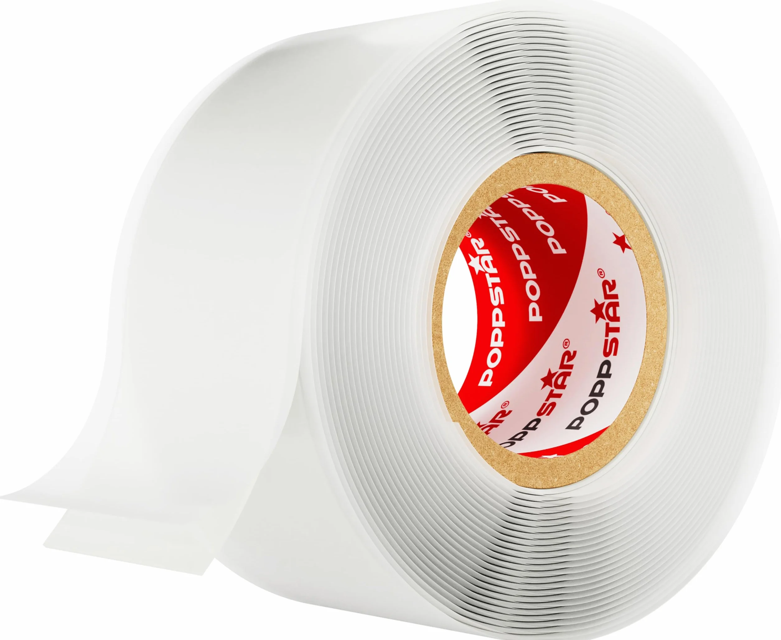 Poppstar samowulkanizująca taśma silikonowa, 3 m x 25 mm, izolacyjna i uszczelniająca (woda, powietrze), przezroczysta, 1 rolka