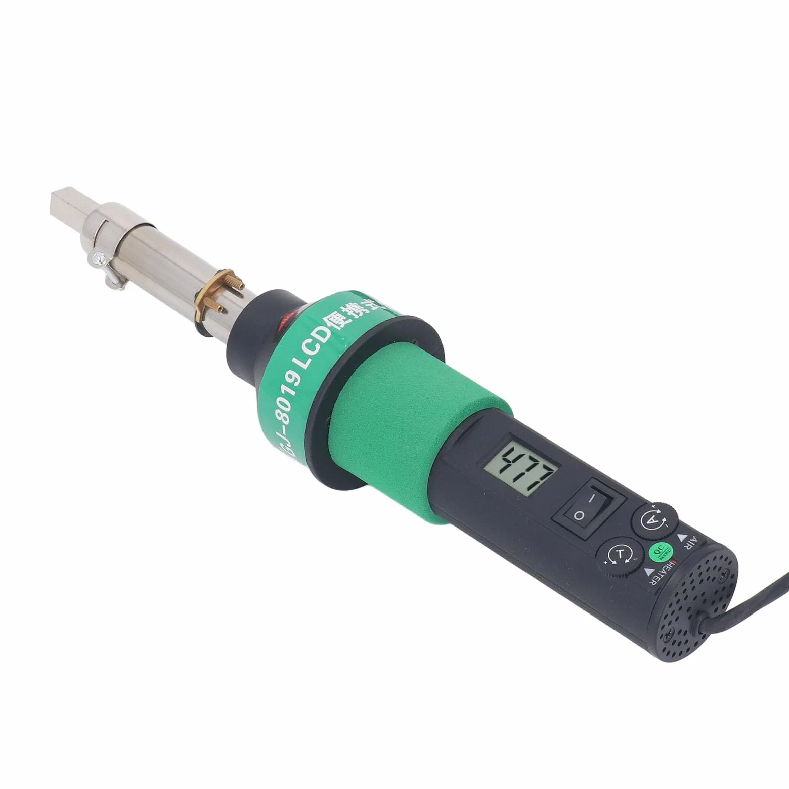 Mini opalarka, 536°F-896°F Regulowany wyświetlacz LCD Bezszczotkowy pistolet na gorące powietrze z 9 dyszami i stojakiem Przenośna opalarka na gorące powietrze do lutowania SMD