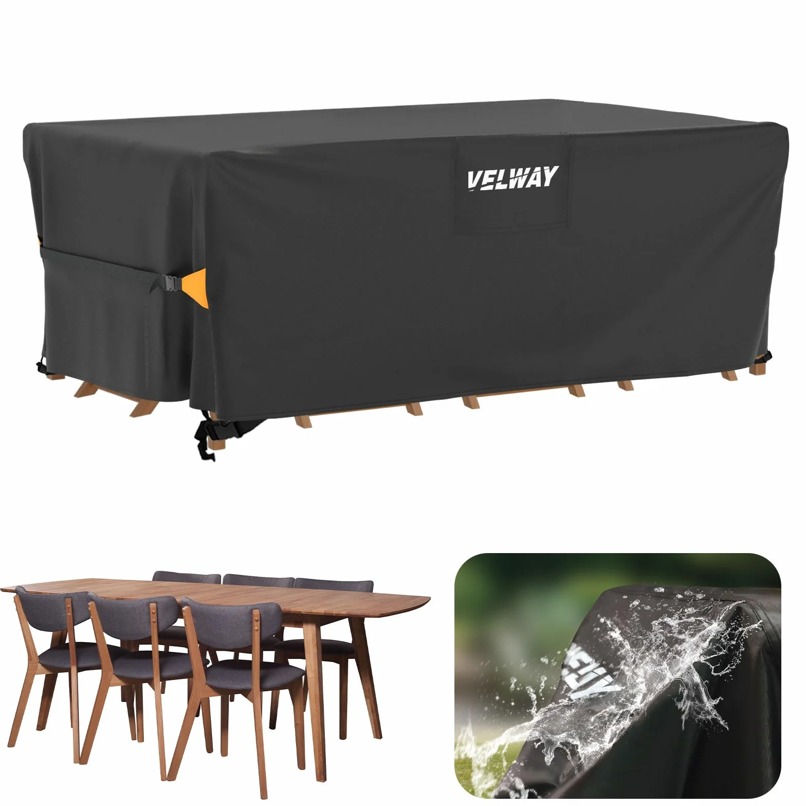Velway Pokrowiec na meble ogrodowe wodoodporny 180 x 120 x 74 cm