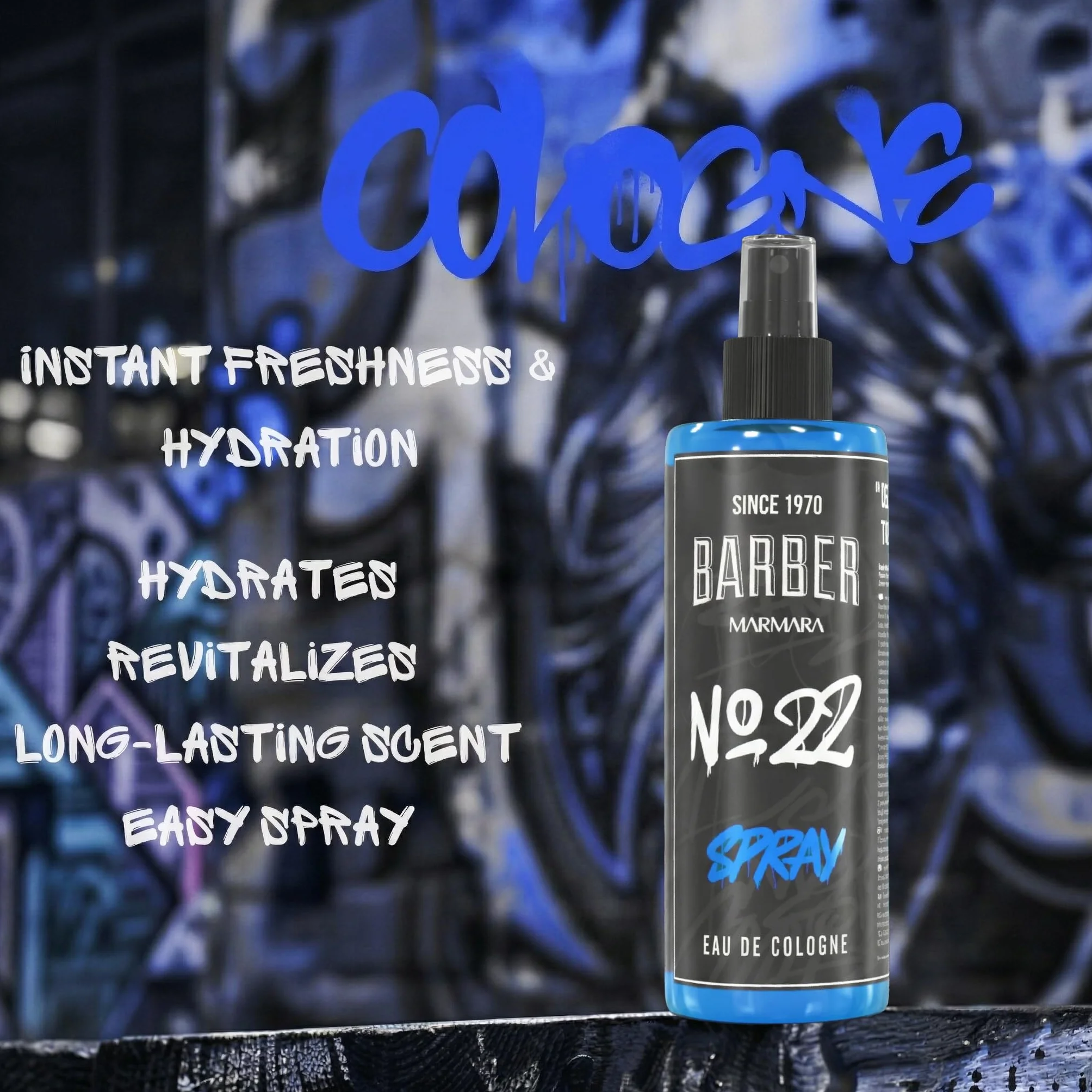 Barber Marmara No.22 EDC Woda toaletowa dla mężczyzn, turecka woda po goleniu, świeży, cytrusowy, wodny i drzewny zapach, długotrwały aromat z salonu fryzjerskiego 400ml