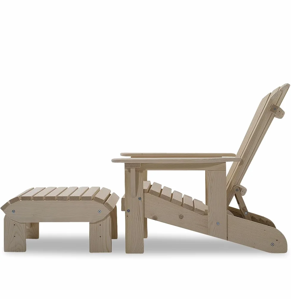 Original Dream-Chairs Adirondack krzeslo Comfort drewniany fotel na zewnątrz leżak ogrodowy 150 kg