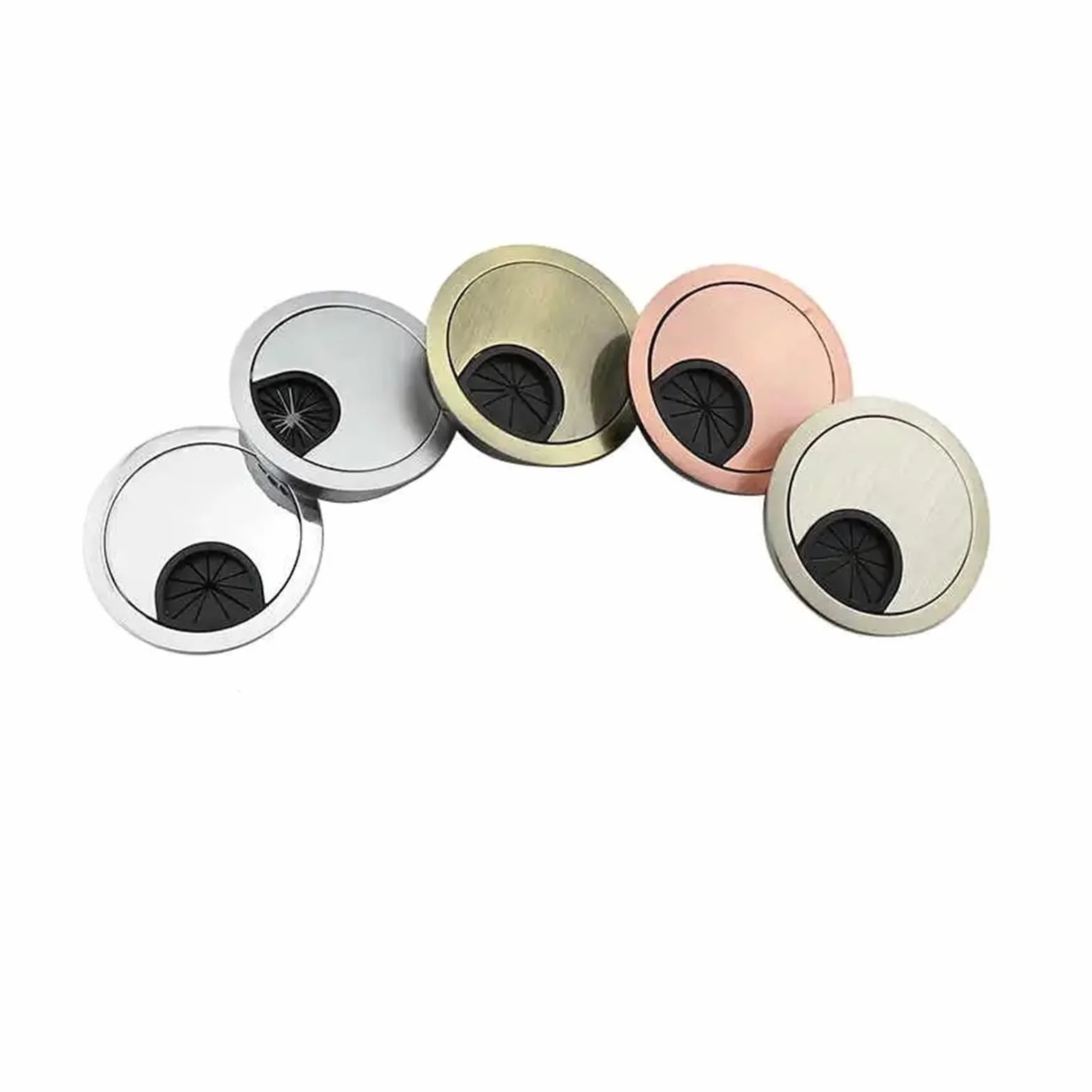 1-8 szt. Zinc Alloy Desk Cable Cover 50/53/60/80 mm okrągły uchwyt do zarządzania przewodami komputerowymi (53 mm zielony brąz, 8 szt.)