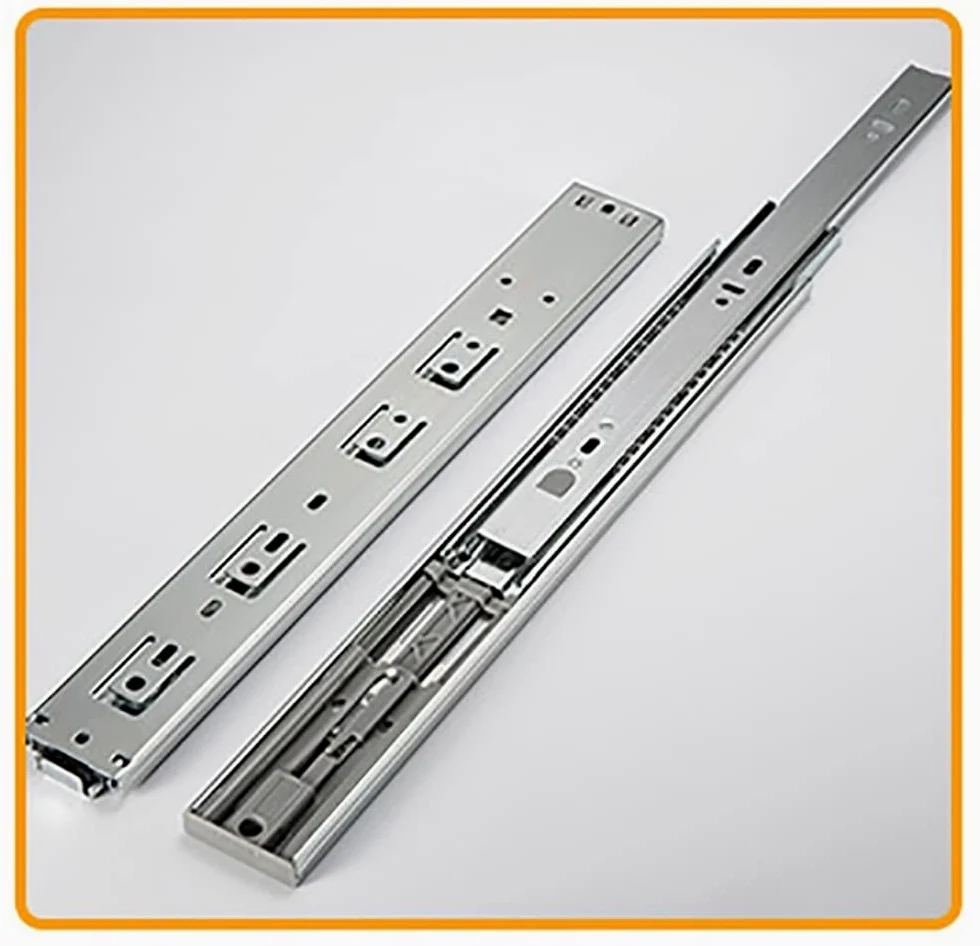 Metalowe prowadnice do szuflad, Prowadnice do szuflad z łożyskami kulkowymi, pełny wysuw, montaż boczny, 45 kg, srebrno-czarne, 8-22 cale, opakowanie 2 szt.(Black,450mm/18in)