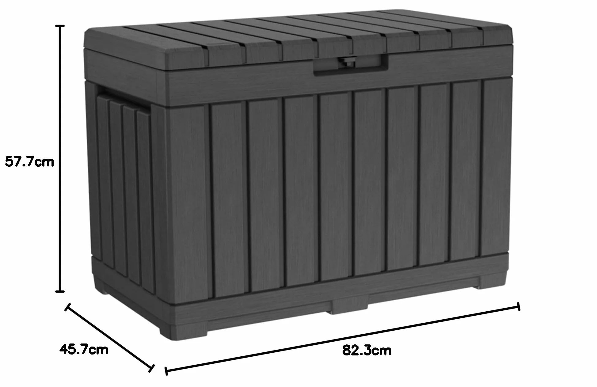 Keter Kentwood pudełko do przechowywania 190 l ogrodowe odporne na UV 82,3 x 45,7 x 57,7 cm grafitowe