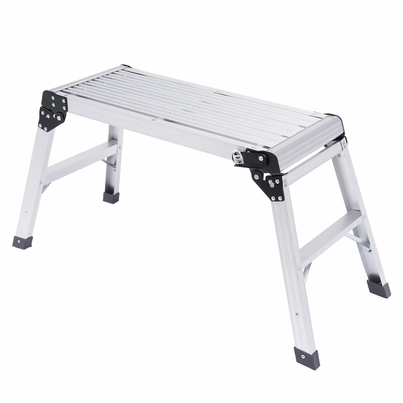 Składana drabina aluminiowa – obciążenie 150 kg, antypoślizgowa i składana, taboret roboczy do samochodu, mycia okien, gospodarstwa domowego, dekoracji i na kemping, 108 x 41 x 50 cm