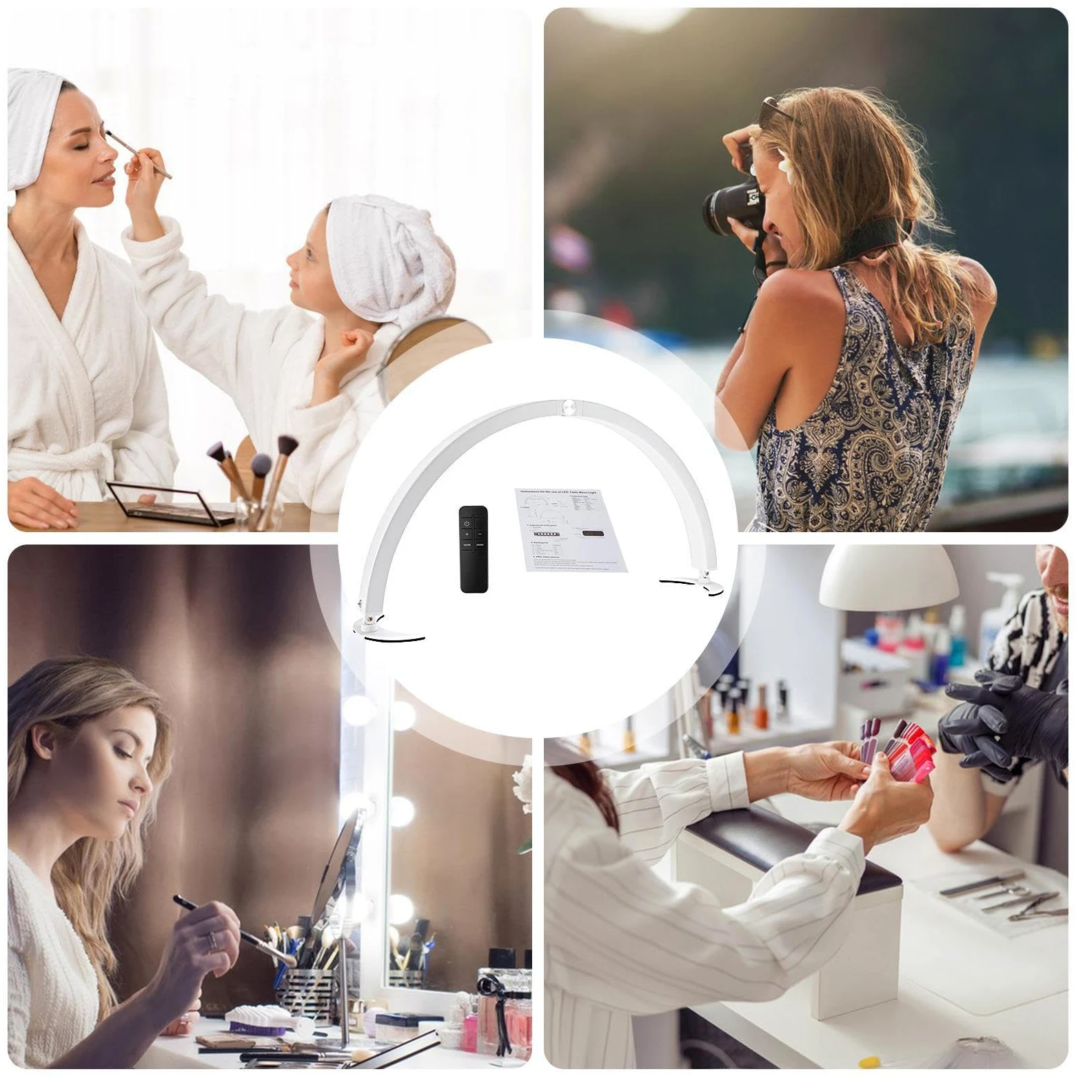 Lampa do paznokci na biurko Łukowata regulowana 40 W | Lampa do Manicure do Salonu Kosmetycznego Dla Dziewczyny Żony Przyjaciółki Siostry W Podróży Dom Wnętrz Szkoła Plener