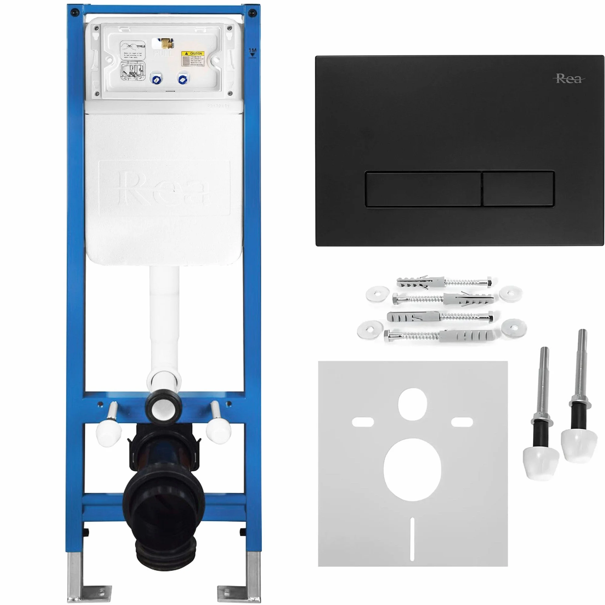 Rea - Stelaż Zestaw Podtynkowy Slim 024n Do Mis Wc Z Przyciskiem Hd Czarny - 22x35,2x106,2 cm