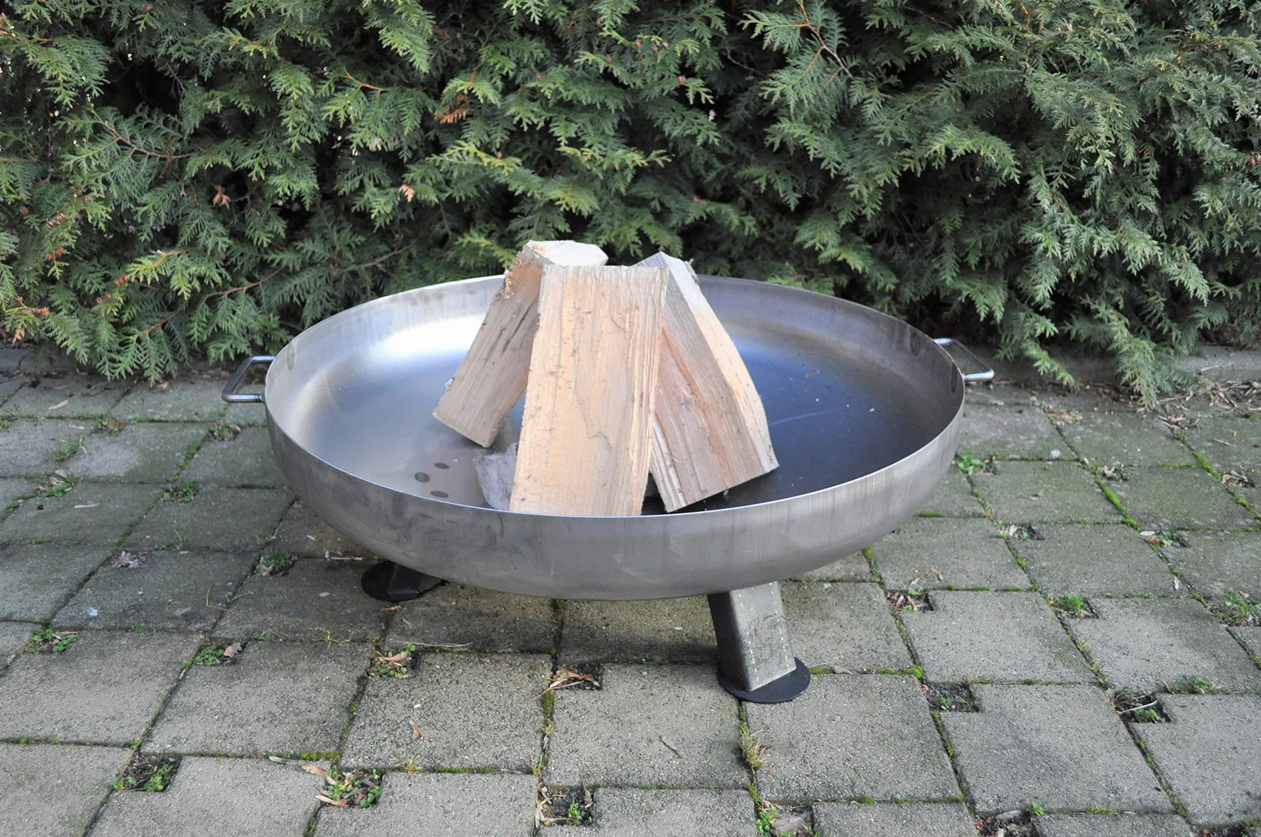 Palenisko Ø 80 cm, ze stali 2,5 mm, z otworem odpływowym, do ogrodu, na balkon i taras, kosze na ognisko, duże palenisko do ogrodu