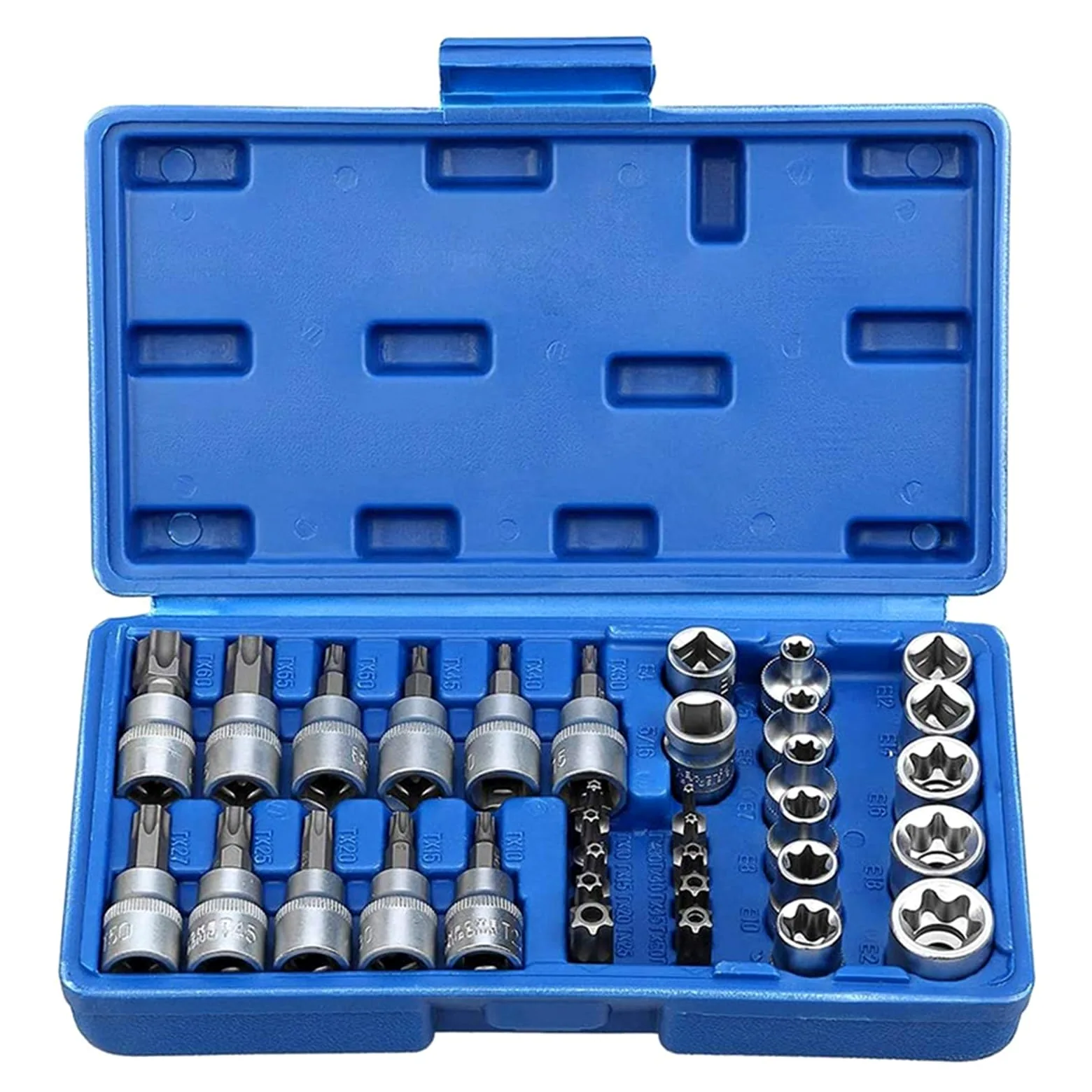 34 szt. Gniazda Torx Star i zestaw bitów Męskie/żeńskie Bity E-Security Drive Narzędzie ręczne Torque Star Socket