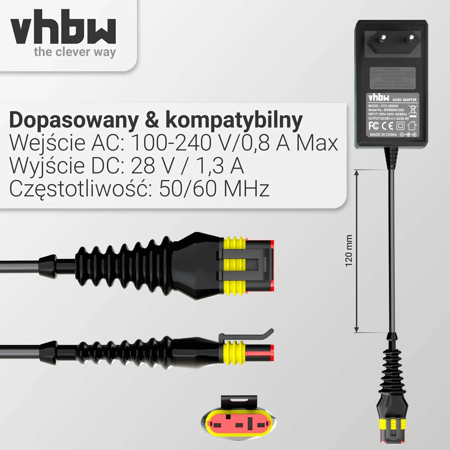 vhbw Zasilacz sieciowy kompatybilny z Gardena R50Li, R80Li, R40Li, R45Li, R70Li, Sileno City, Sileno Life robot kosiarka