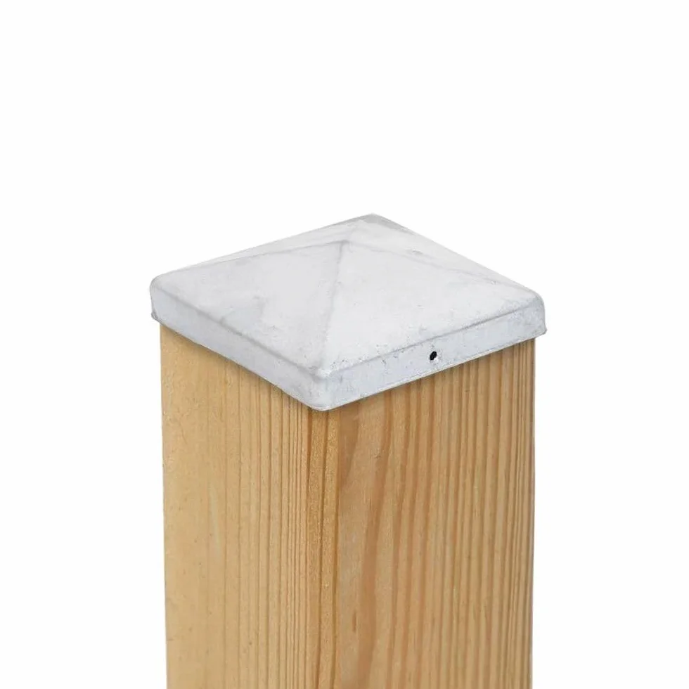 4 x nasadka słupkowa 141 x 141 mm Piramida – stal ocynkowana ogniowo – osłona słupków drewnianych 140 x 140 mm – skuteczna ochrona przed warunkami atmosferycznymi dla słupków ogrodzeniowych i wiat