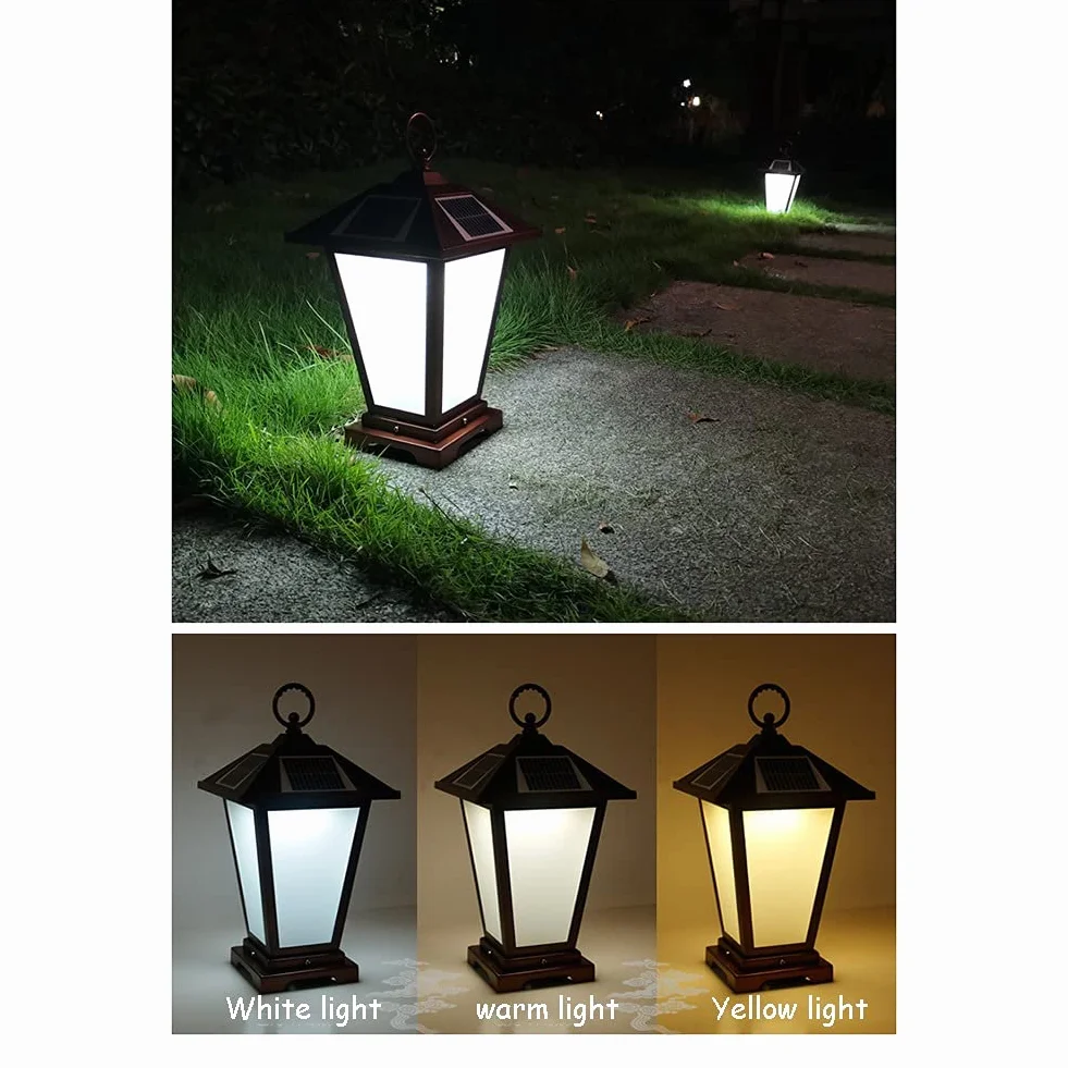 Światła słupkowe na zewnątrz, lampy ogrodowe, oświetlenie tarasu LED, solarne światła słupkowe na zewnątrz, lampa ogrodowa, ciepła biała lampa słupkowa, IP65, wodoodporna, nowoczesna latarnia słupkowa, do tarasu, ogrodzenia, willi, filar bramy