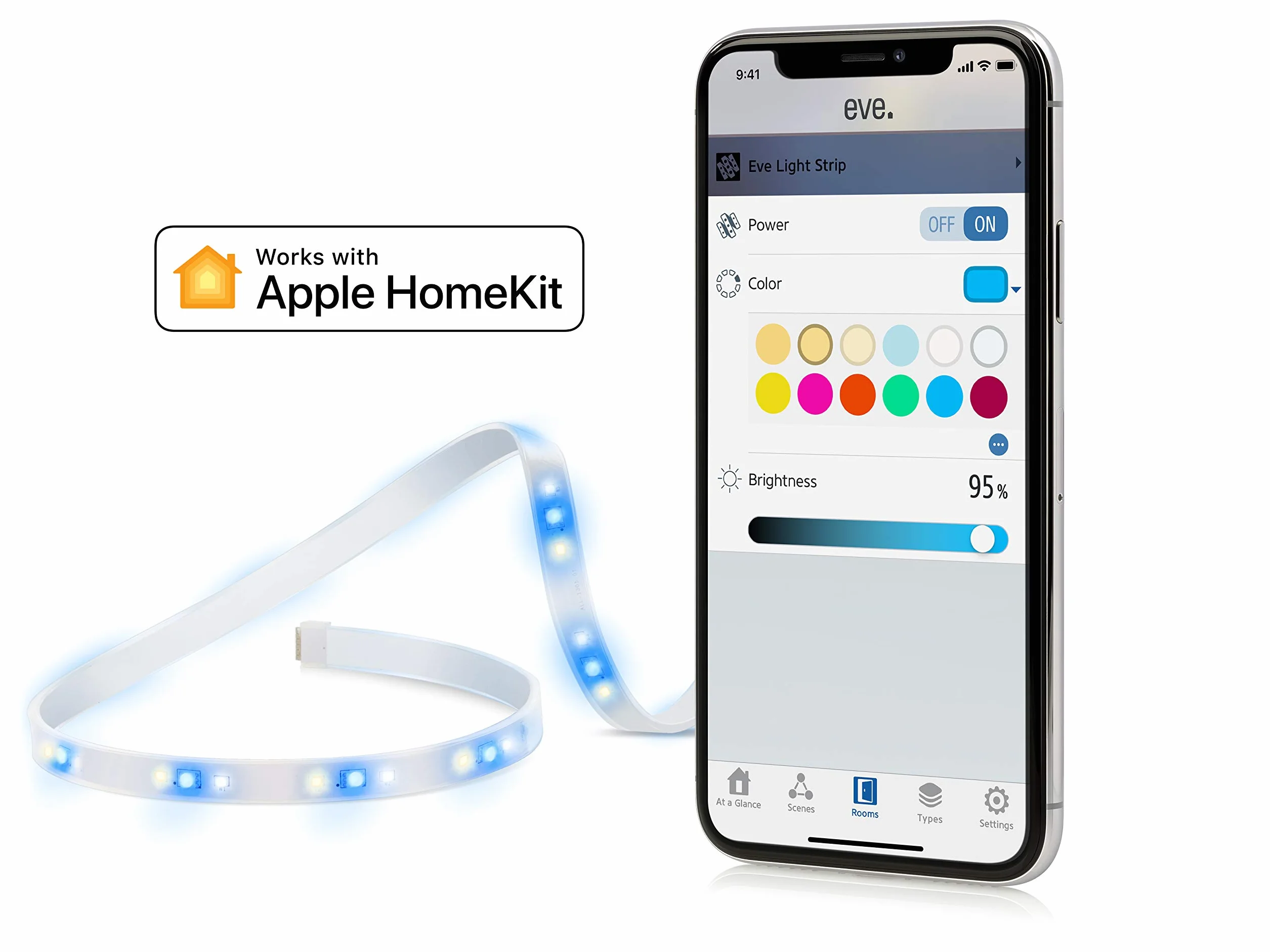 Eve Taśma świetlna Apple HomeKit Smart Home Taśma świetlna LED, pełne spektrum kolorów i biała, 1800 lumenów