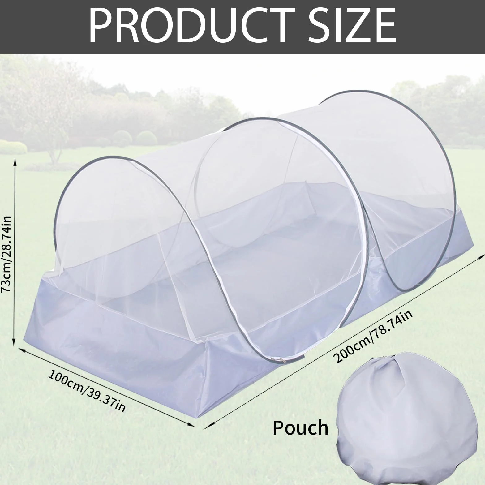 LUKIUP Moskitiera rozkładana 200x100x73 cm składana siatka na komary podróżna