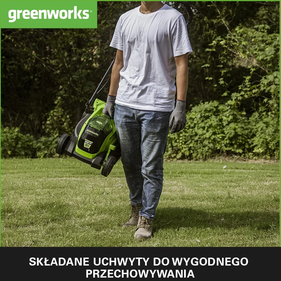 Greenworks GD24LM33K2 Kosiarka Akumulatorowa Bezszczotkowa 33cm 24V 2Ah