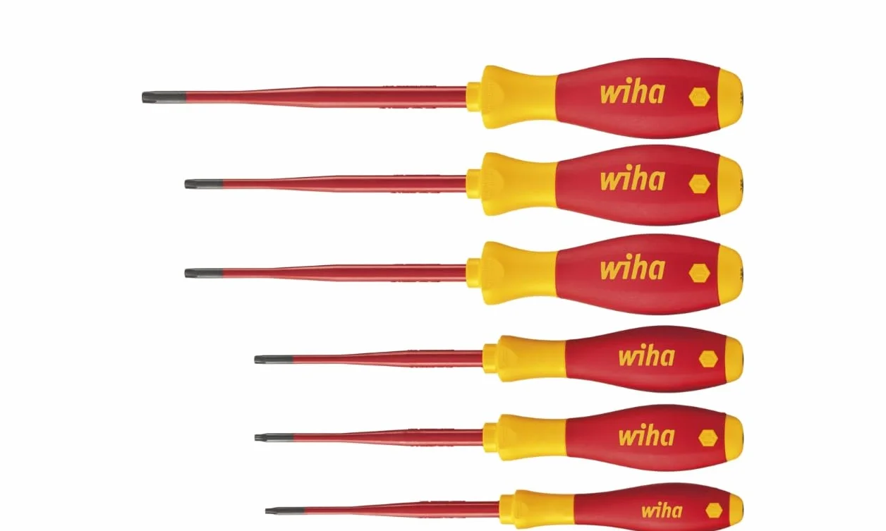 Wiha Zestaw wkrętaków SoftFinish slimFix 6-częściowy, zestaw wkrętaków VDE, izolowany 10 000 V, Torx z otworem