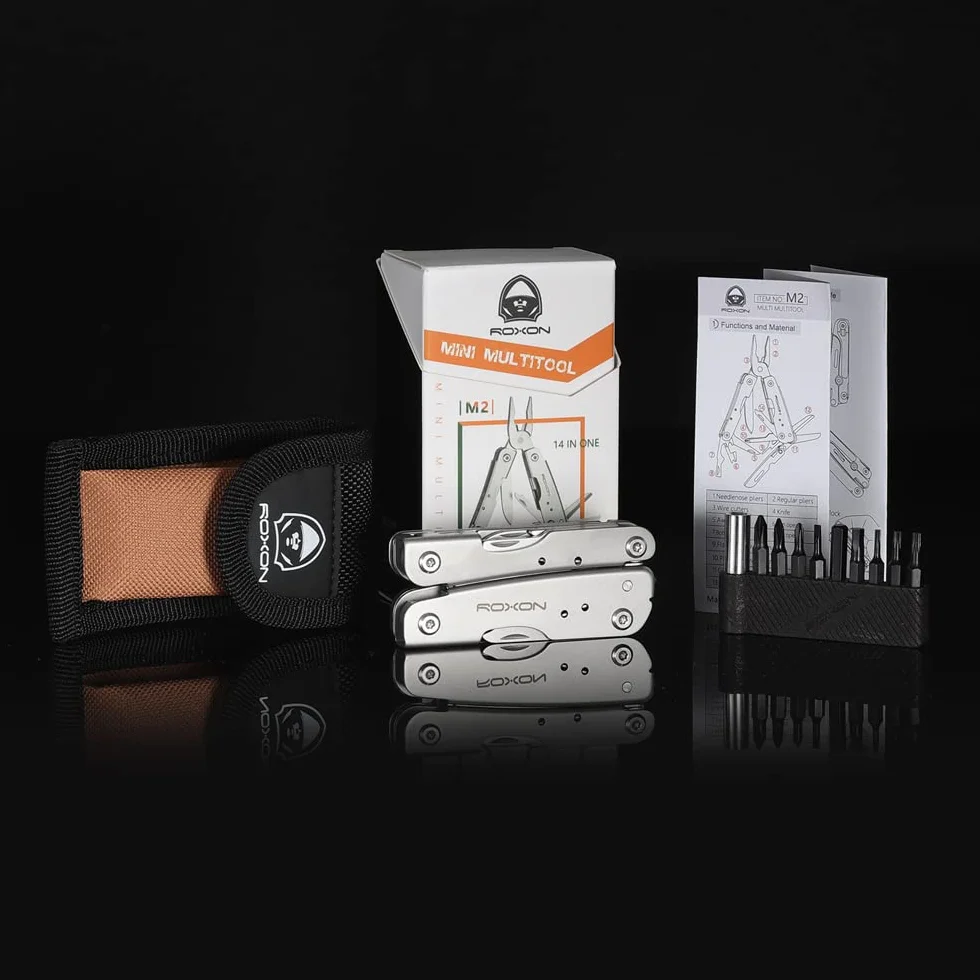 ROXON M2 Mini multitool 14 w 1 Mały lekki ze składanymi nożyczkami Mini Storm