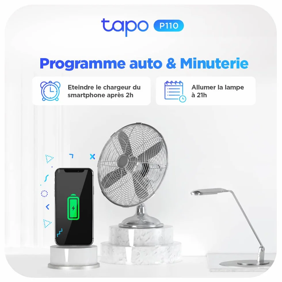 TP-Link Tapo P110 (2-pack) | Zestaw 2 inteligentnych gniazdek Wi-Fi z monitorowaniem zużycia energii | Harmonogramy | Zdalne sterowanie | Kompatybilne z Alexa i Google Home