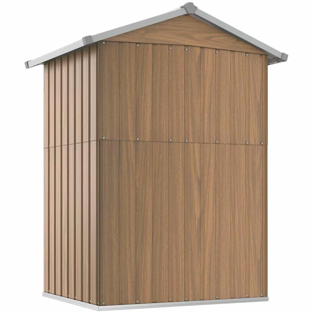 vidaXL Domek ogrodowy brązowy 126x97,5x177 cm ocynkowana stal