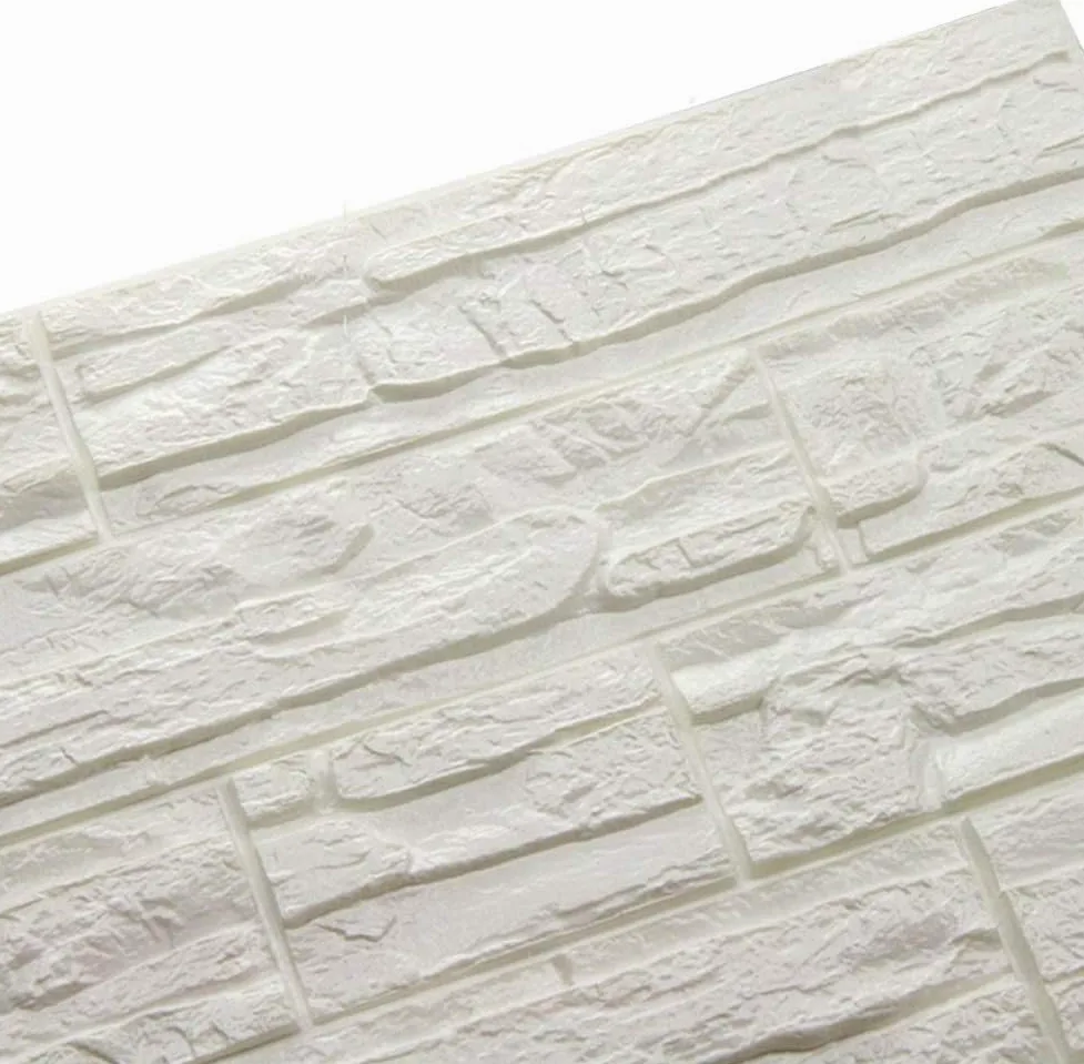 Panele ścienne 3D, 24 szt., tapeta 3D, cegła, pianka PE, samoprzylepne płytki ścienne, wodoodporne naklejki ścienne do sypialni, salonu, dekoracja ścienna, 24 szt., białe
