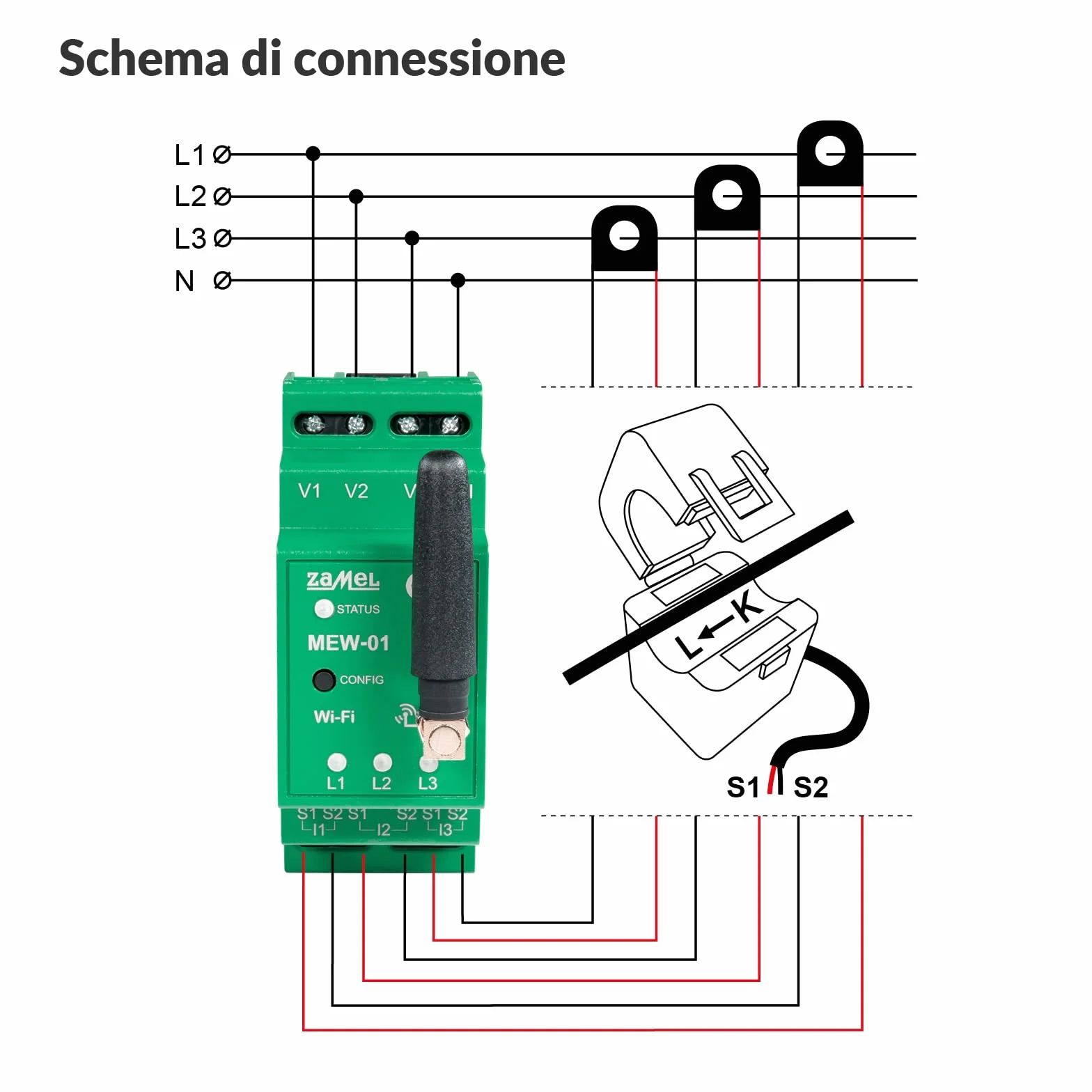 SUPLA MEW-01/1F MEW-01/1F monitor energii, 3-fazowy, WiFi, miernik energii, kolor zielony