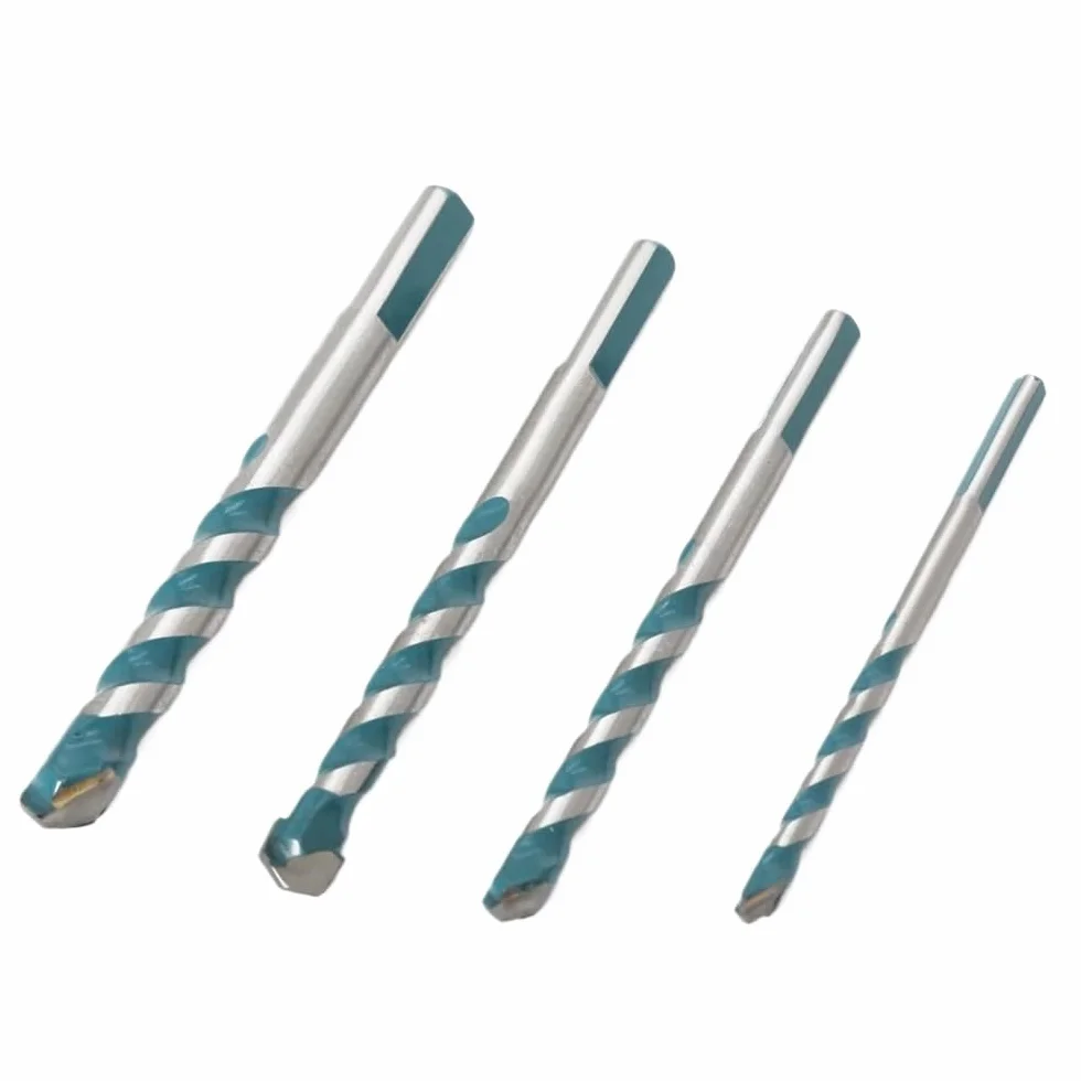 4/5 sztuk 6 8 10 12mm wielofunkcyjne wiertło do szkła trójkątne bity płytka ceramiczna beton cegła metal drewno ze stali nierdzewnej(5pcs 10mm)