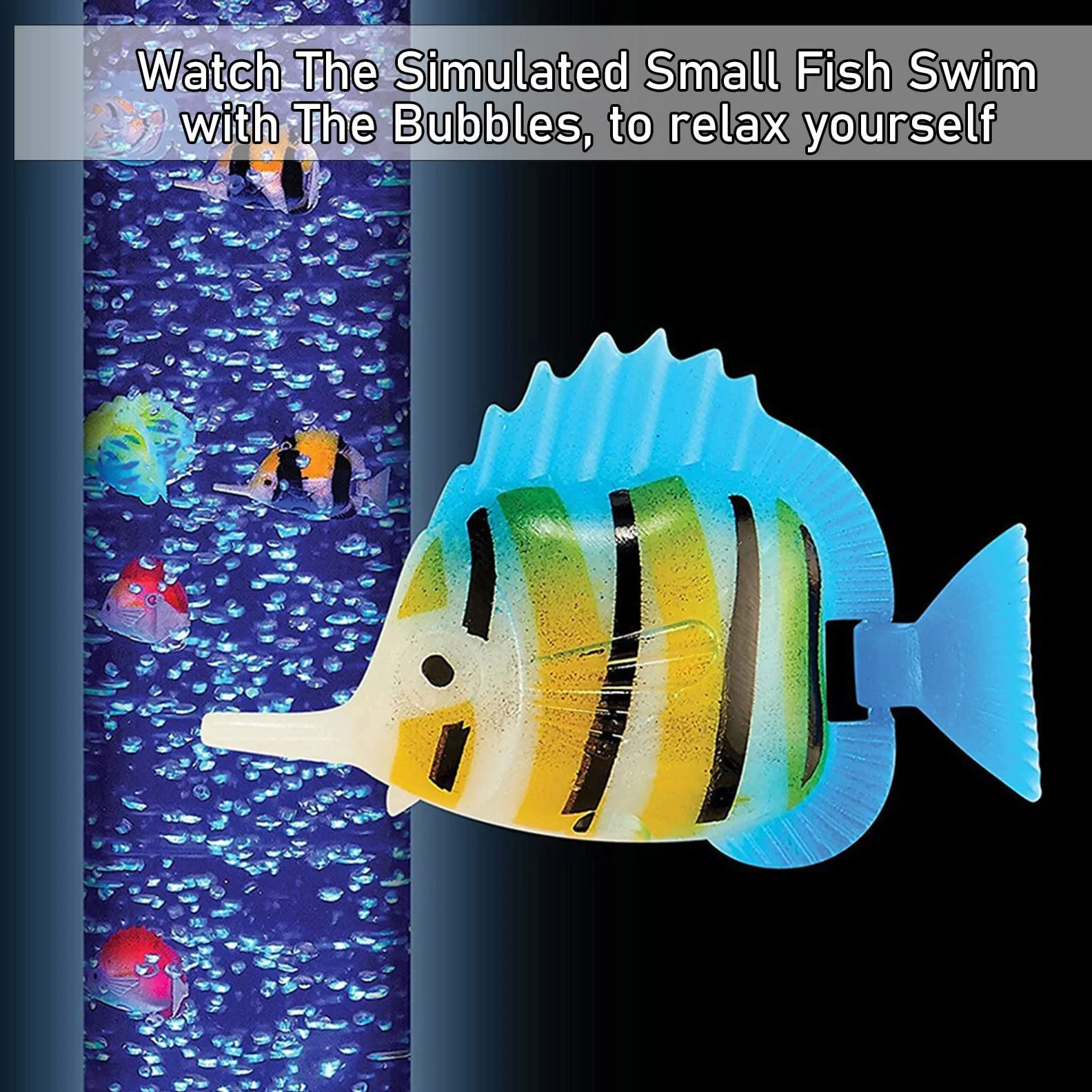 2,5FT Sensoryczna Lampa LED Bubble Fish Tube Podłogowa Lampa Lawowa Z 7 Zmieniającymi Kolor Efektami Świetlnymi Akwarium Lampka Nocna I Prezent Dla Autyzmu